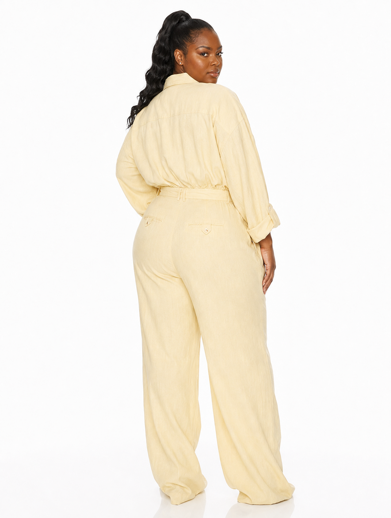 Effortless Linen Shirt Jumpsuit