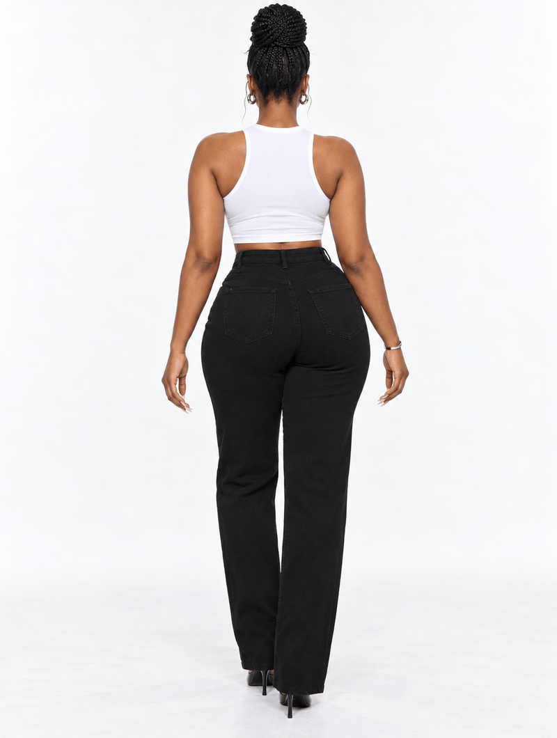 Hourglass Black Straight Jeans