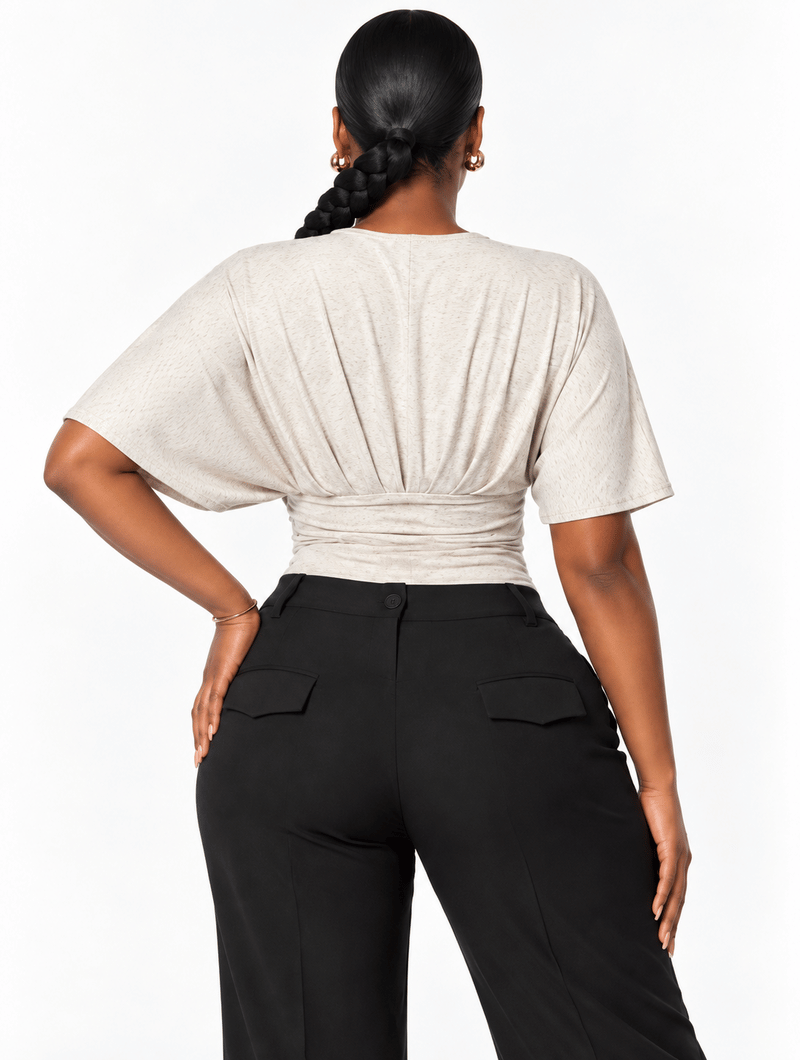 Plunge Ruched Waist Top