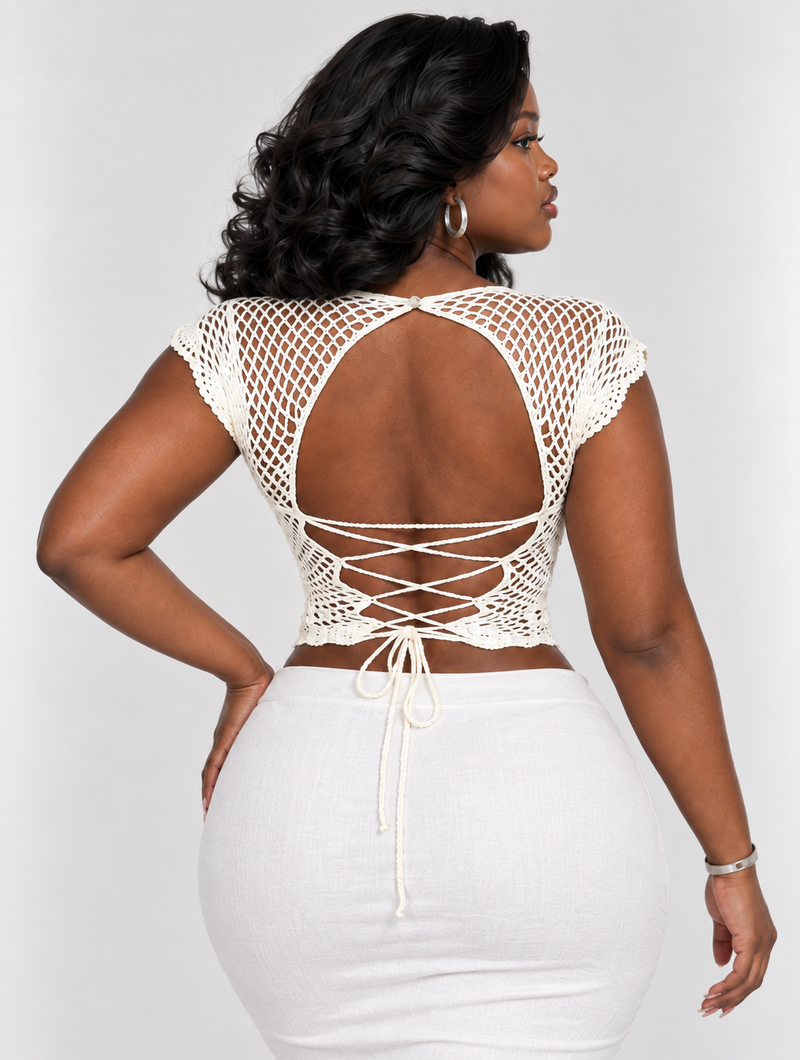 Lace Back Crochet Top