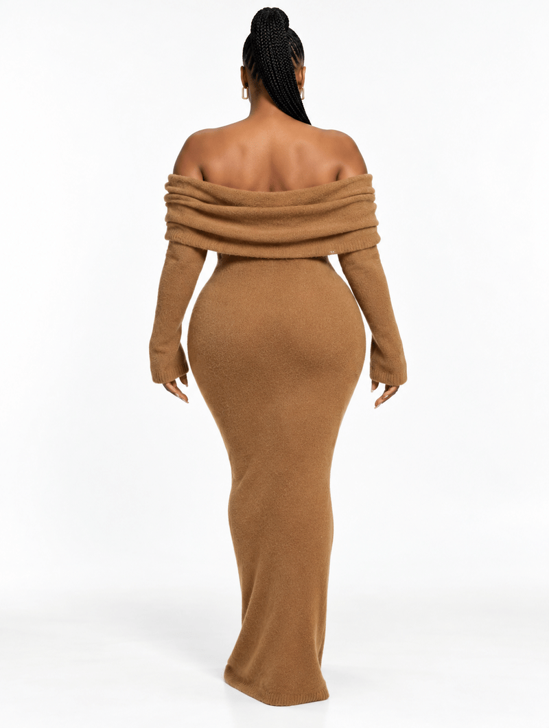 Off-Shoulder Sweater Maxi