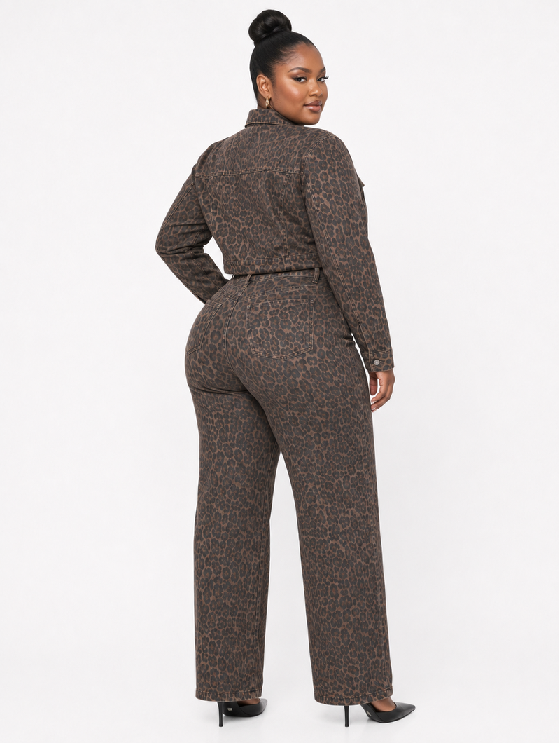 Leopard Denim Matching Set