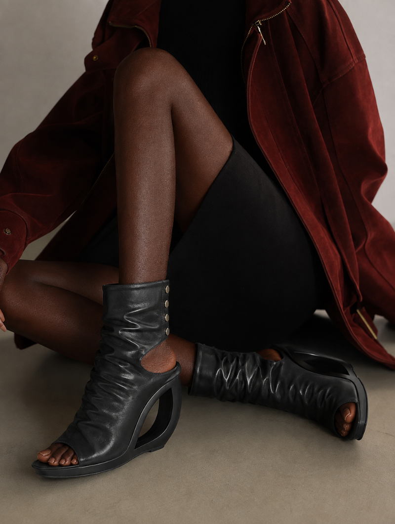 Hollow Heel Sandal Booties