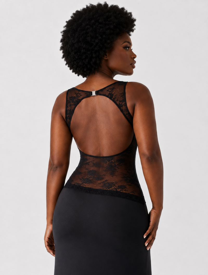 Lace Waistband Maxi Dress
