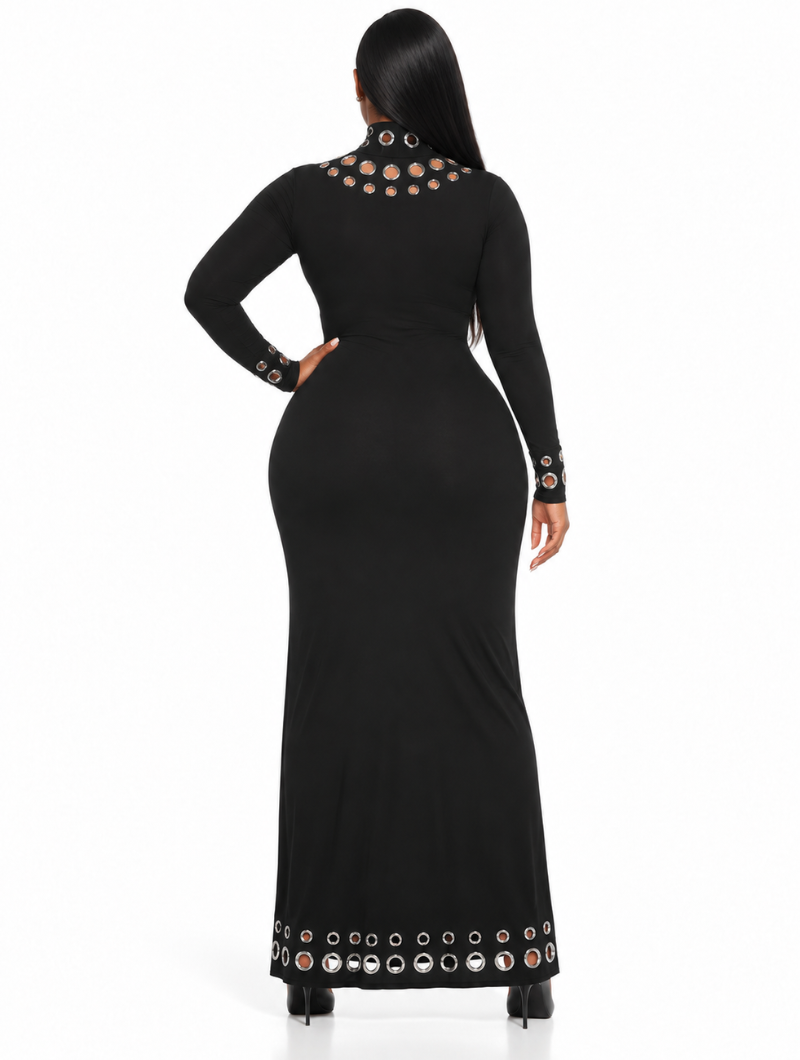 Grommet Cutout Bodycon Dress
