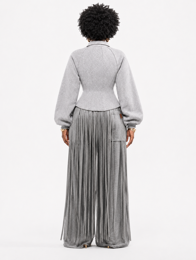 Hourglass Fringe Sweat Set