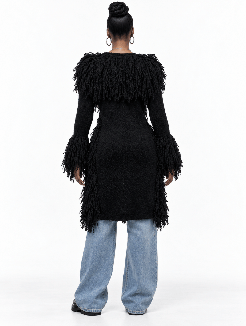 Shaggy Fringe Knit Cardigan