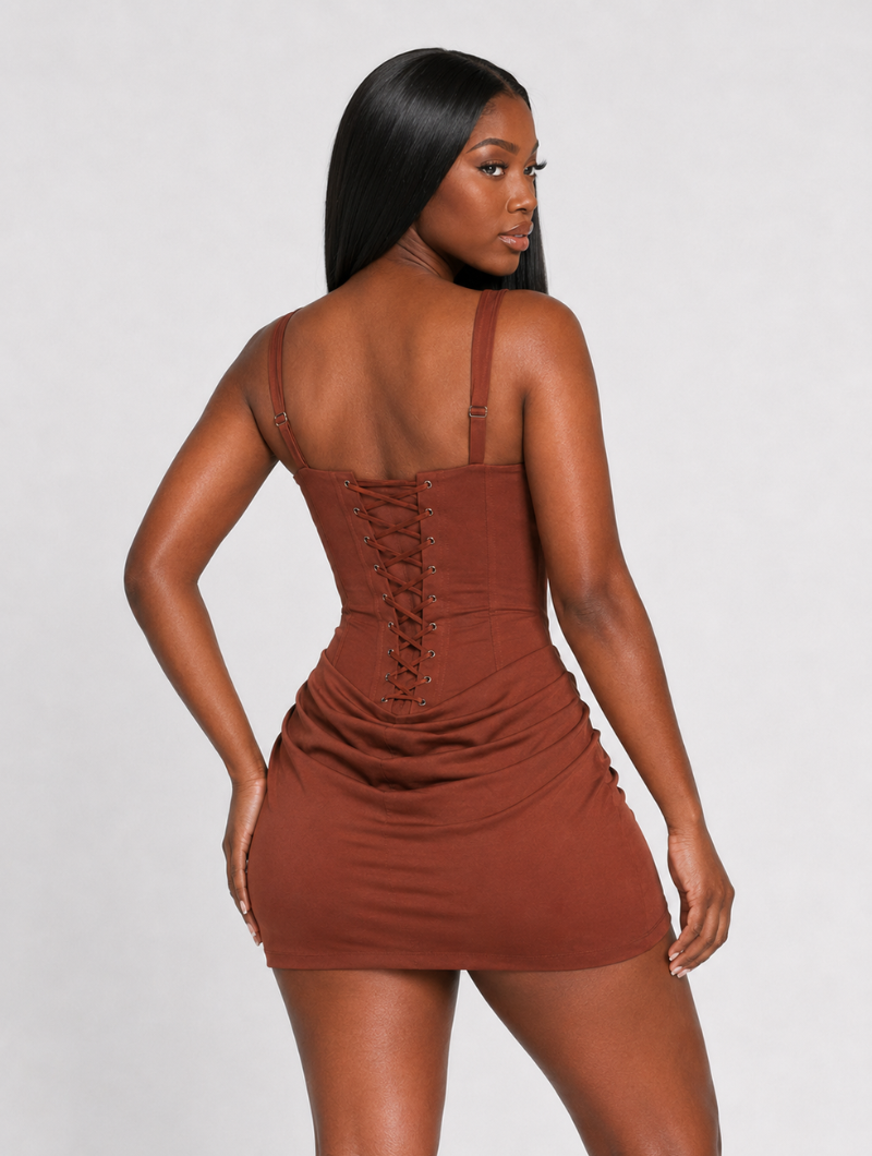 Chocolate Hourglass Mini Dress