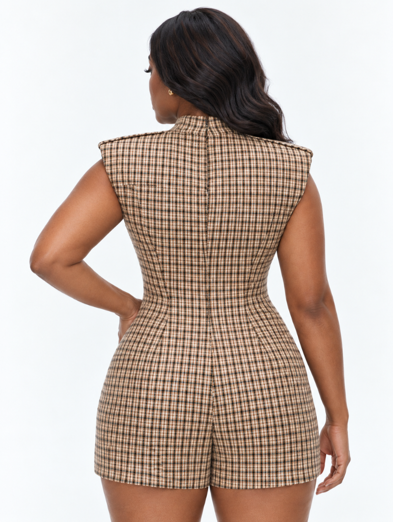 Classic Plaid Skort Playsuit