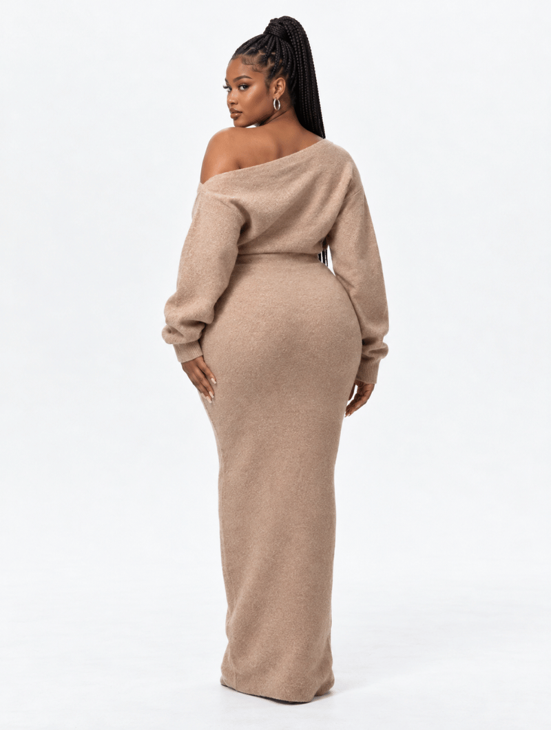 Off-Shoulder Cozy Maxi