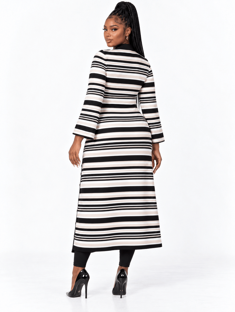 Striped Maxi Duster Cardigan