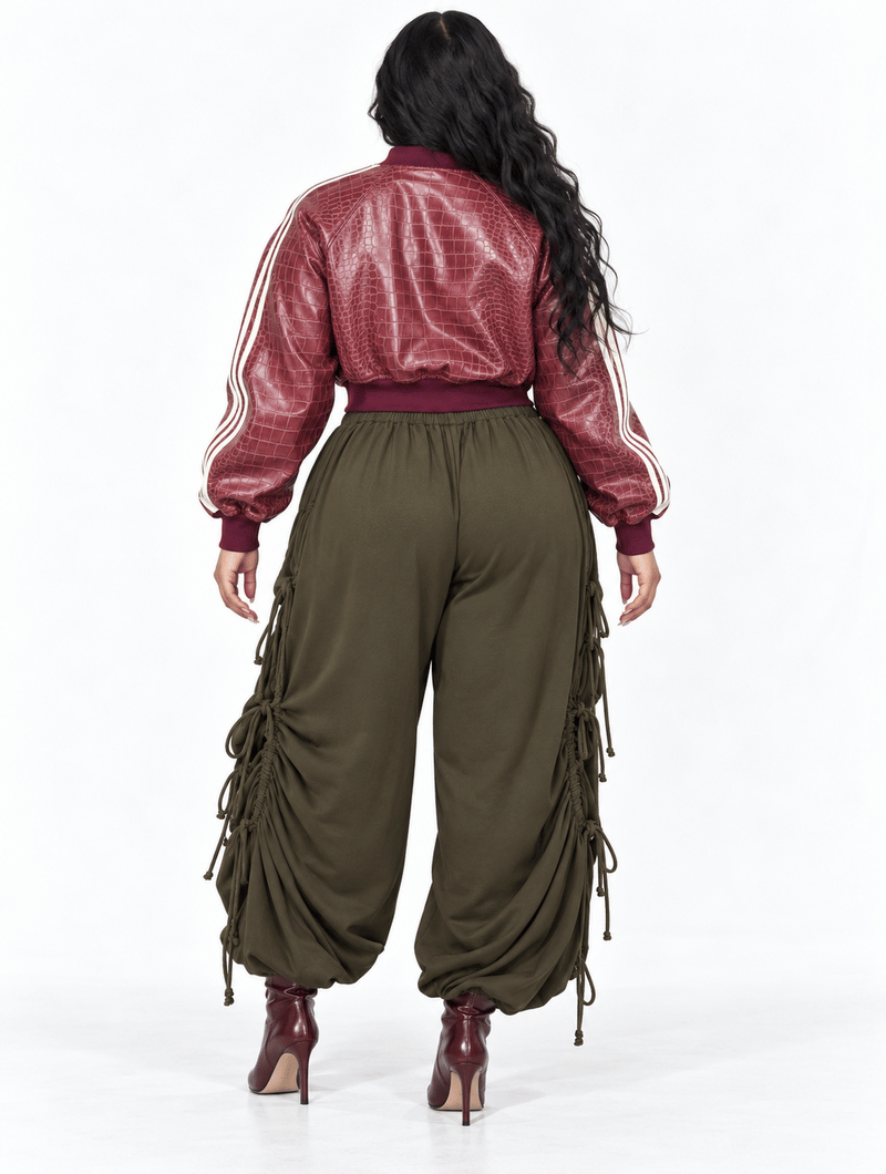 Croc Bomber Ruched Set