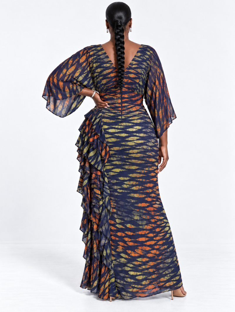 Sunset Ripple Ruffle Gown (Pre-Order)