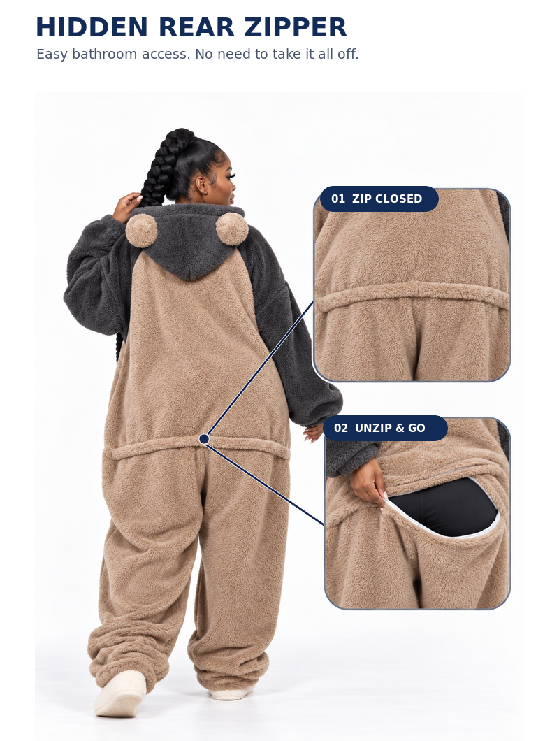Sleepy Bear Zip Suit