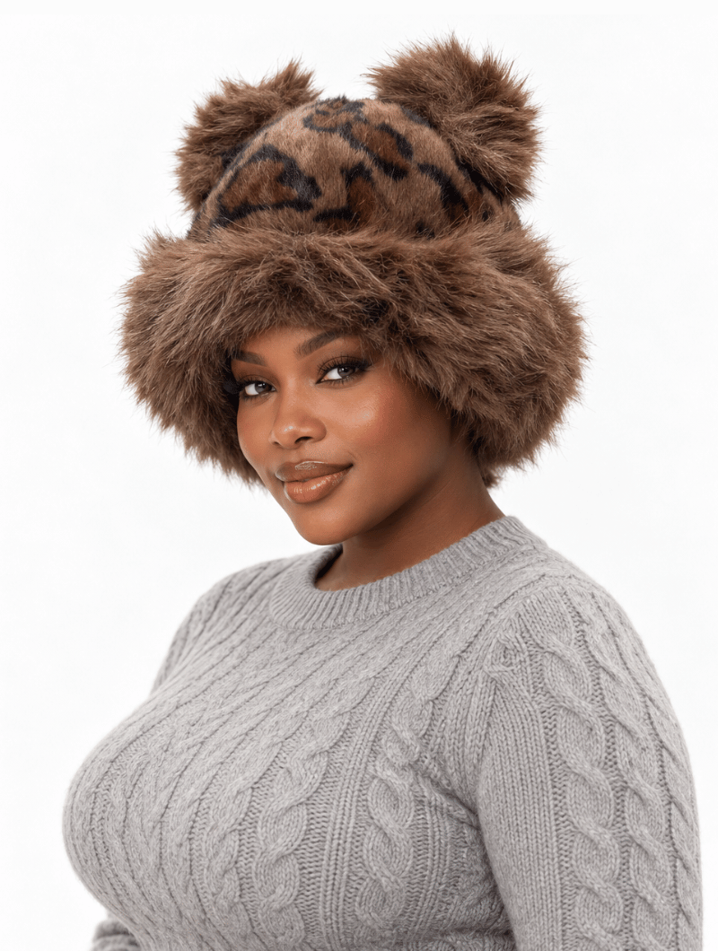 Plush Leopard Kitty Hat