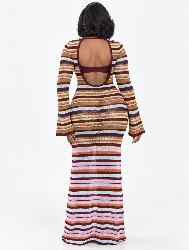Open Back Stripe Maxi