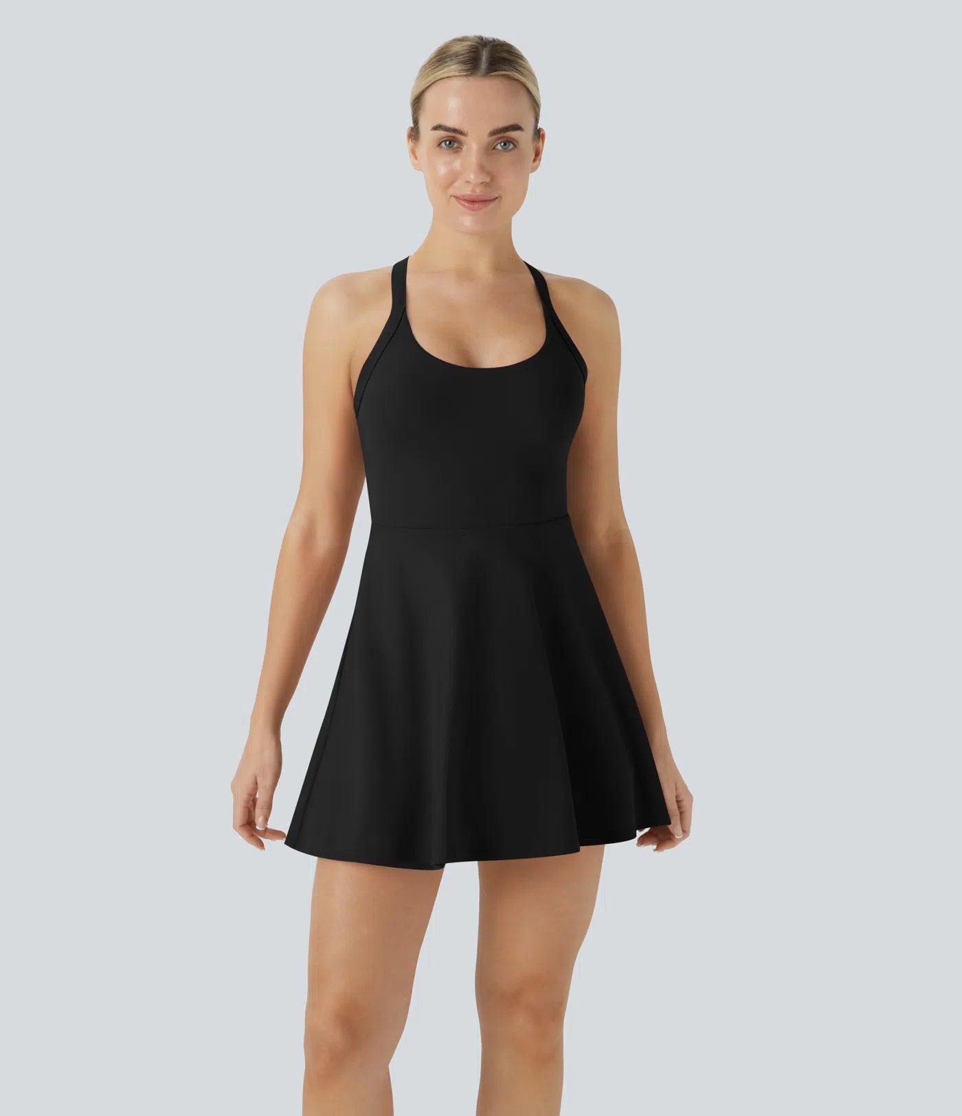 Breathable open-back twist sports dress