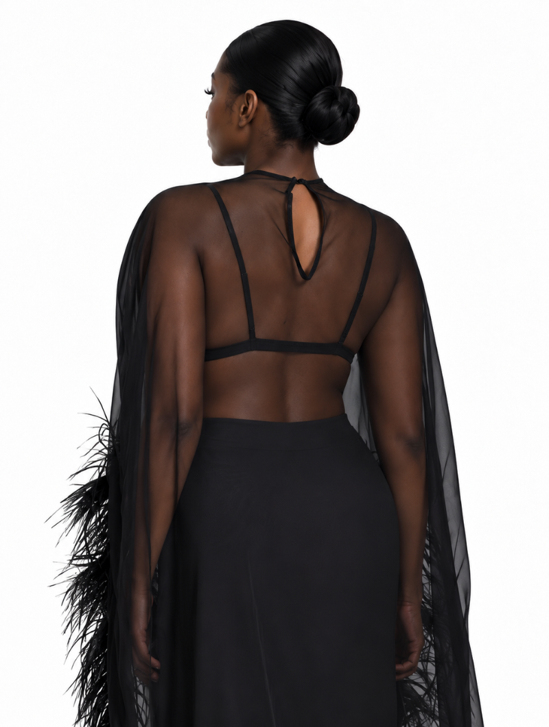 Black Swan Feather Cape