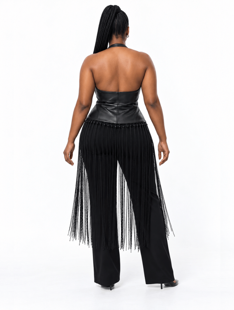 Long Fringe Halter Top