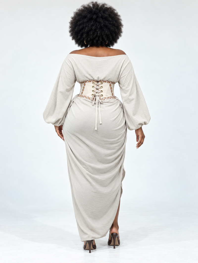 Draped Corset Maxi Dress (Pre-Order)