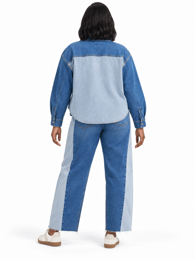 Colorblock Denim Co-ord