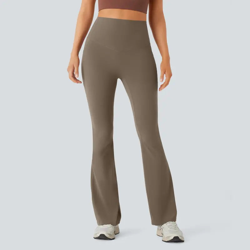 High-waisted tummy-shaping yoga pants