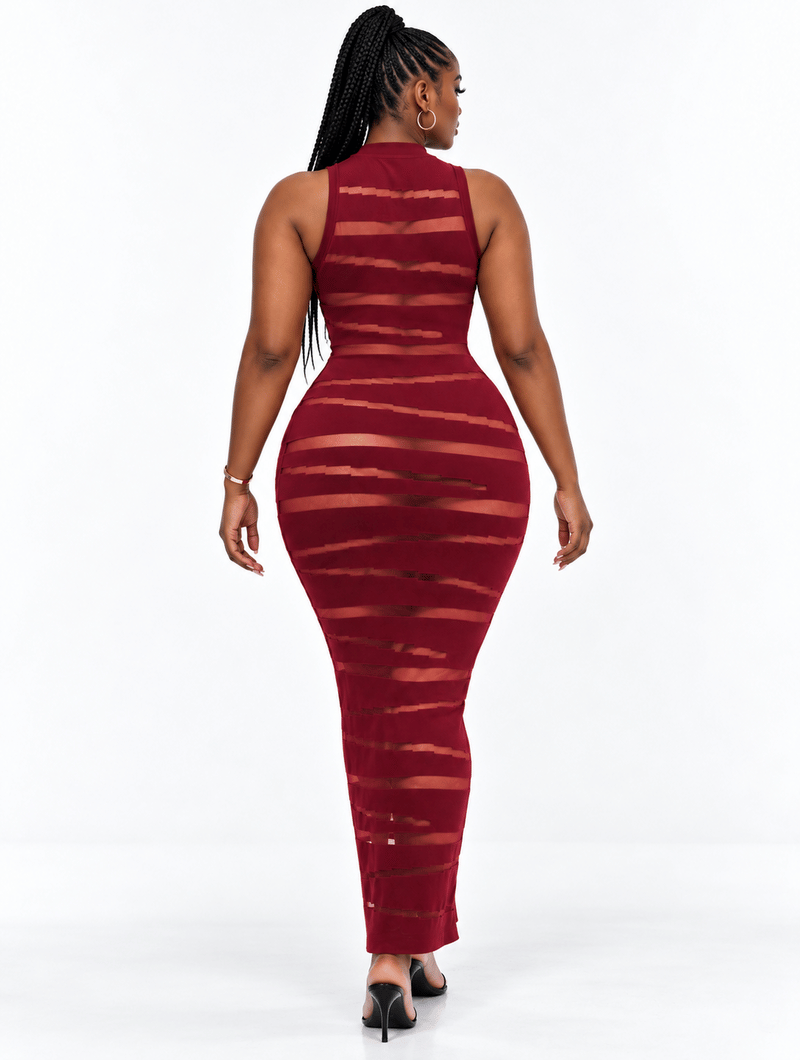 Sheer Stripe Maxi Dress (Pre-Order)