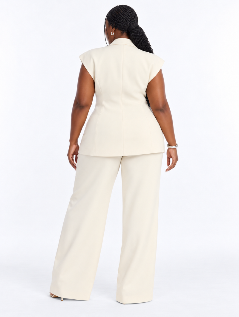 Modern Cream Pant Suit