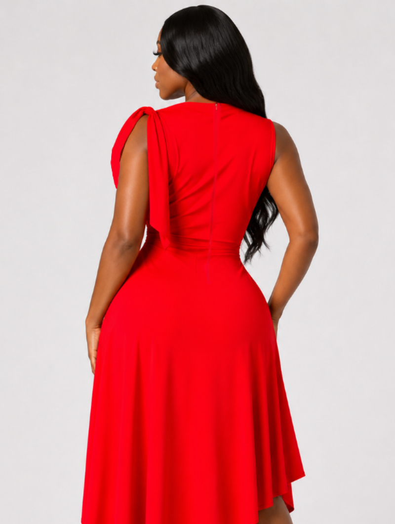 Scarlet Asymmetric Sculpt Dress