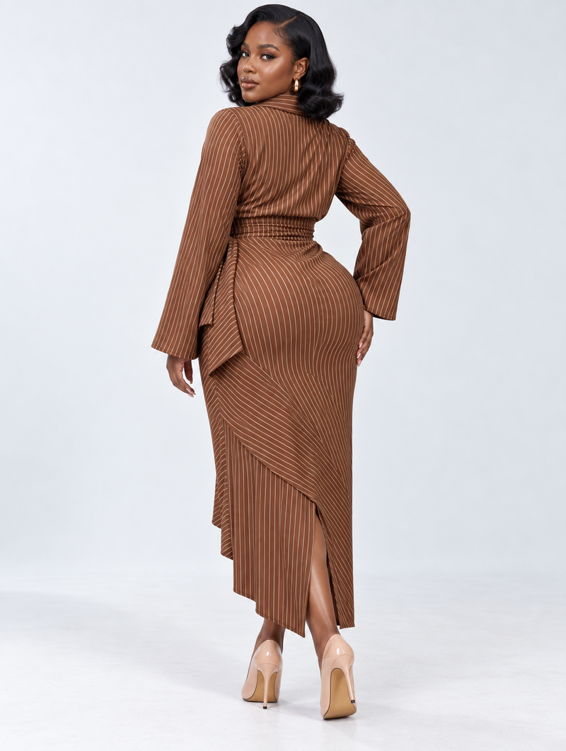 Mocha Drape Maxi Dress