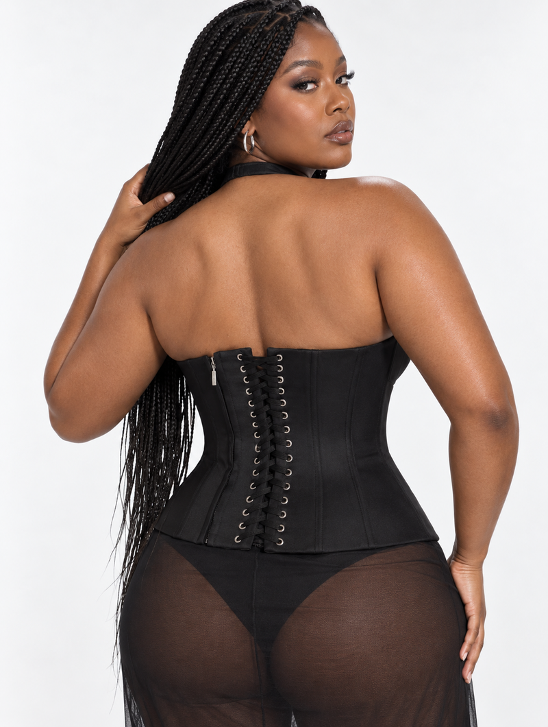 Midnight Feather Corset Set