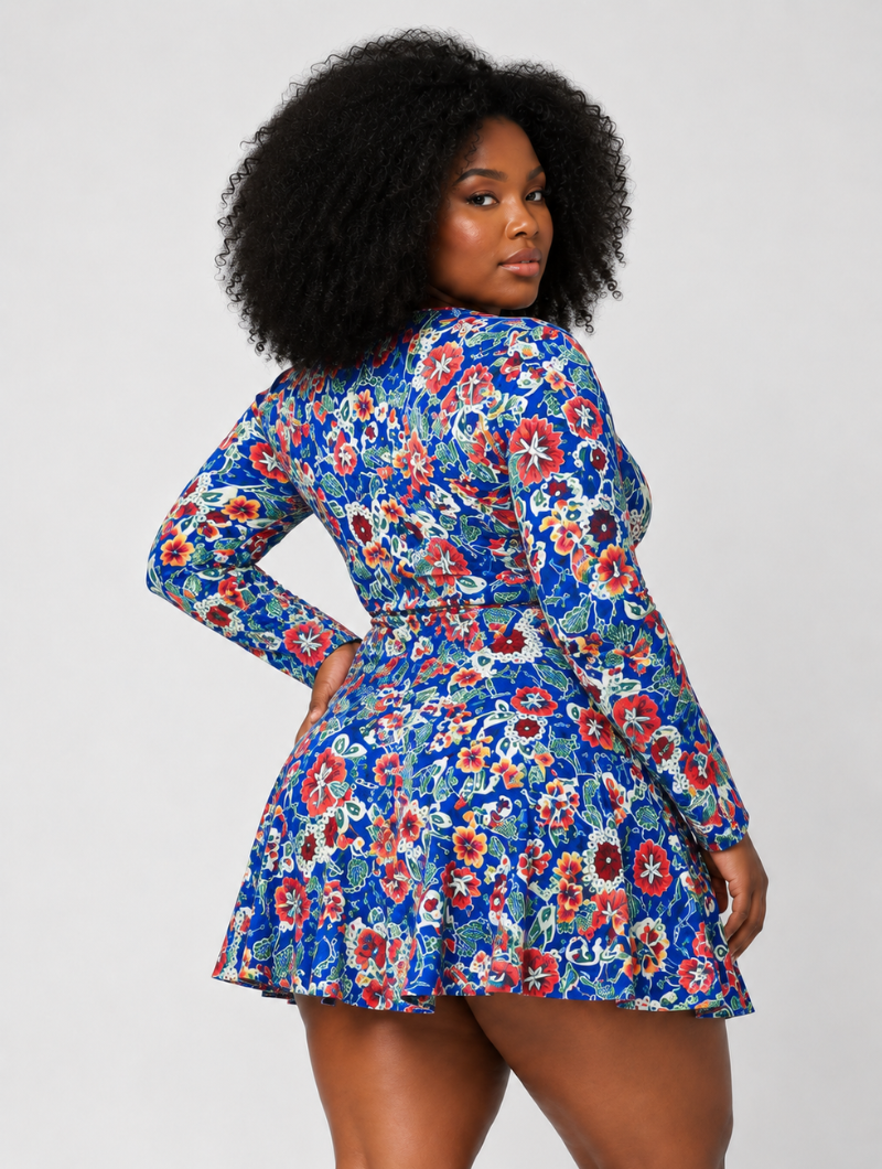 Floral Cutout Mini Dress