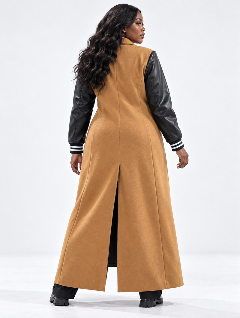 Leather Sleeve Varsity Coat (Pre-Order)