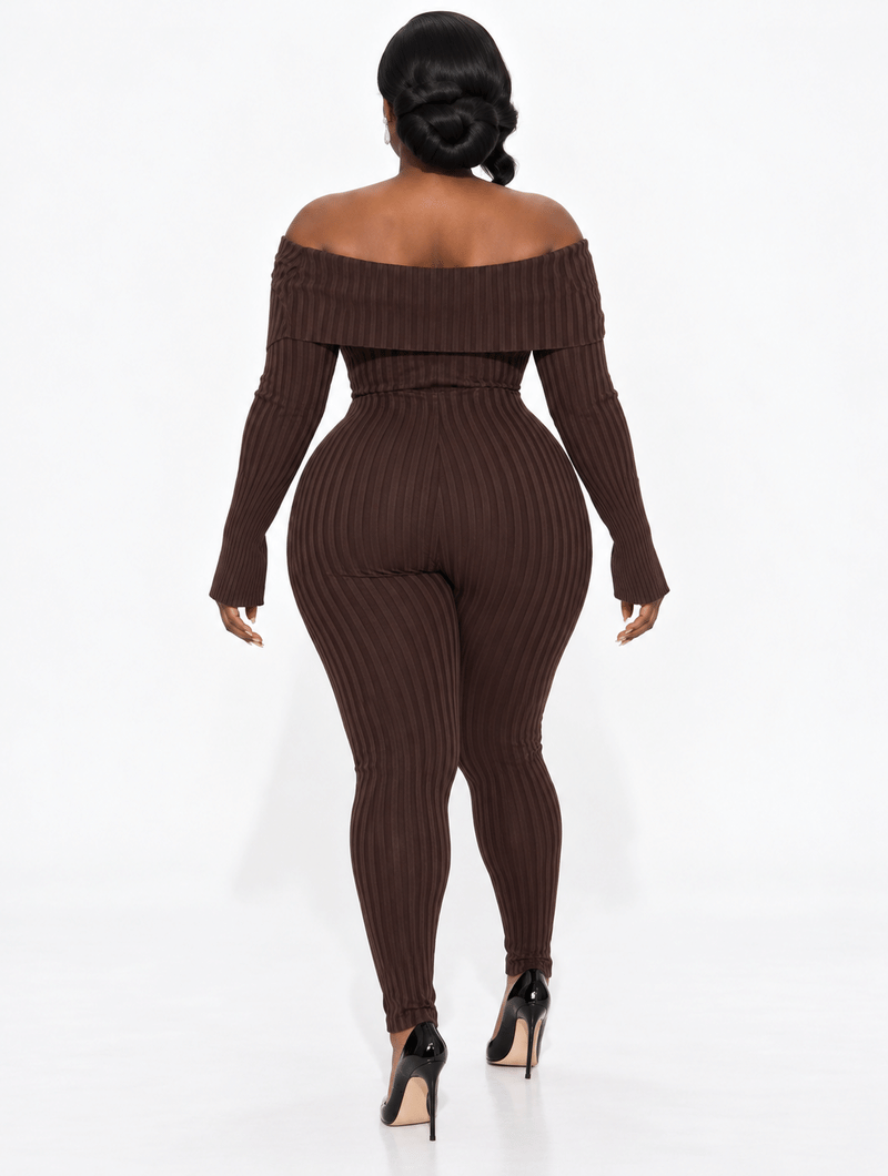 Foldover Rib Knit Catsuit