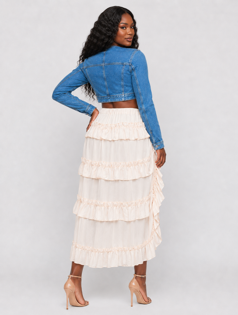Drawstring Ruffle Skirt