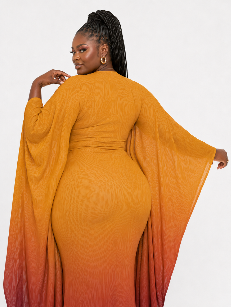 Reversible Sunset Cape Dress