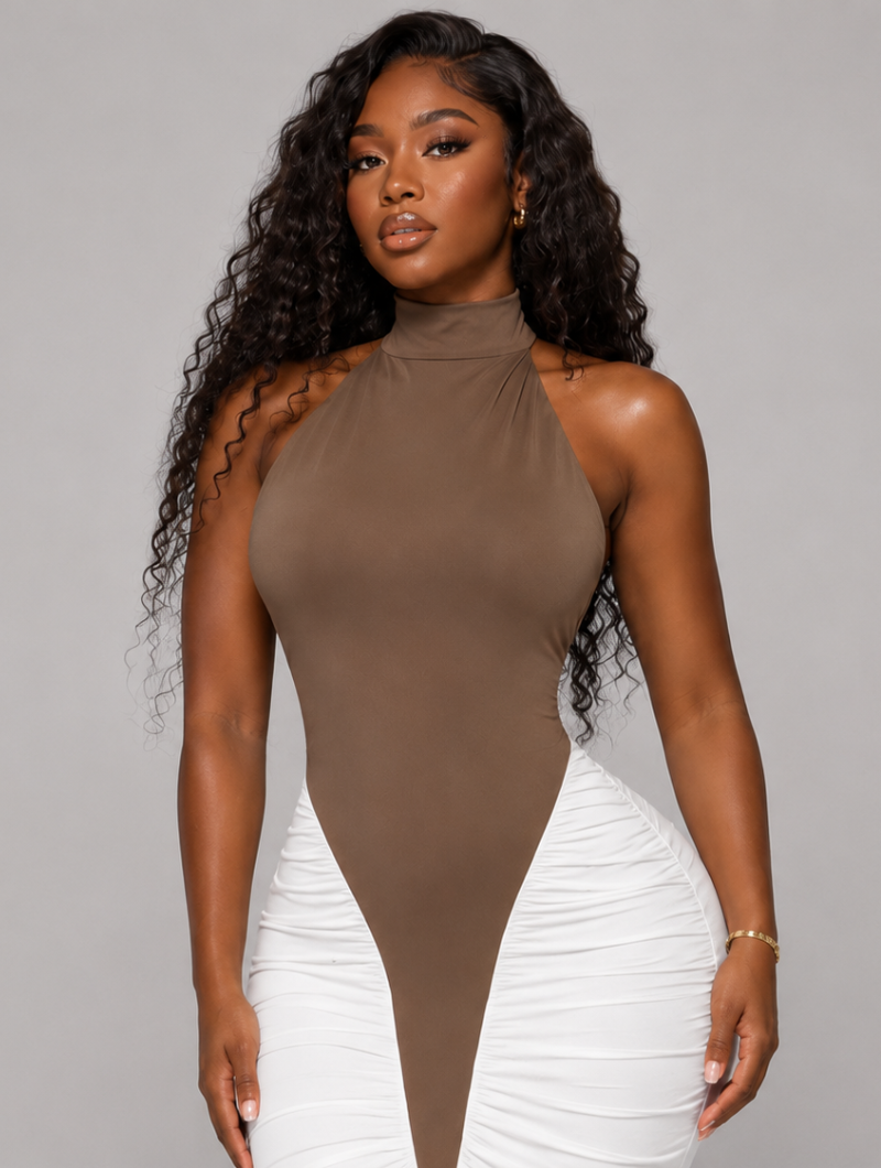 Hourglass Illusion Halter Dress
