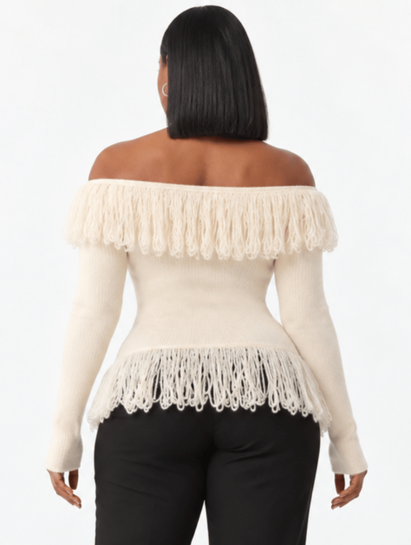 Off-Shoulder Fringe Top