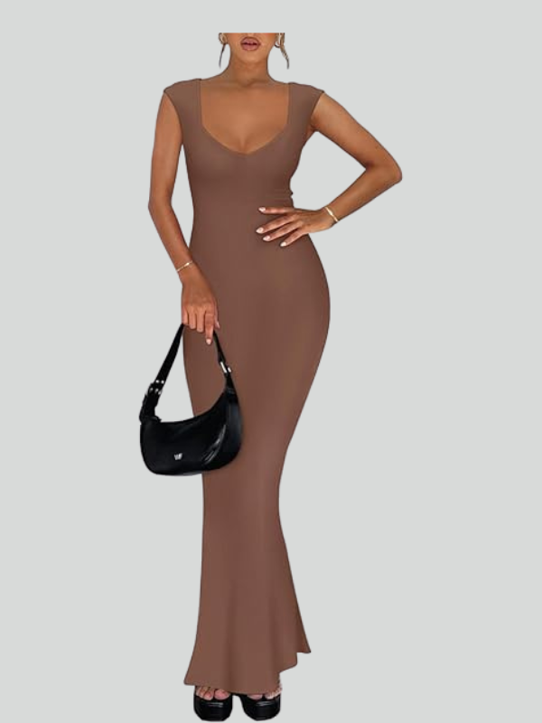 Ribbed Bodycon Lounge Maxi Dress