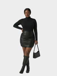 High-Waist Sculpting PU Party Skirt