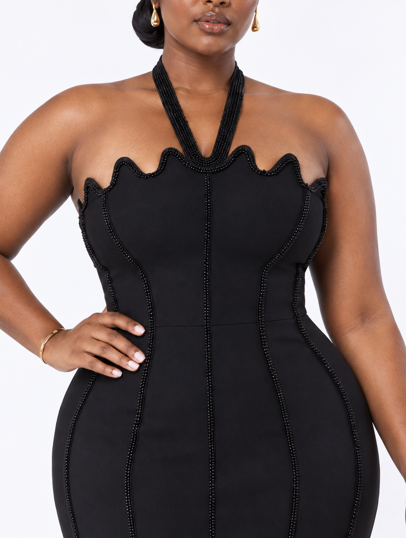 Wave Contour Maxi Dress