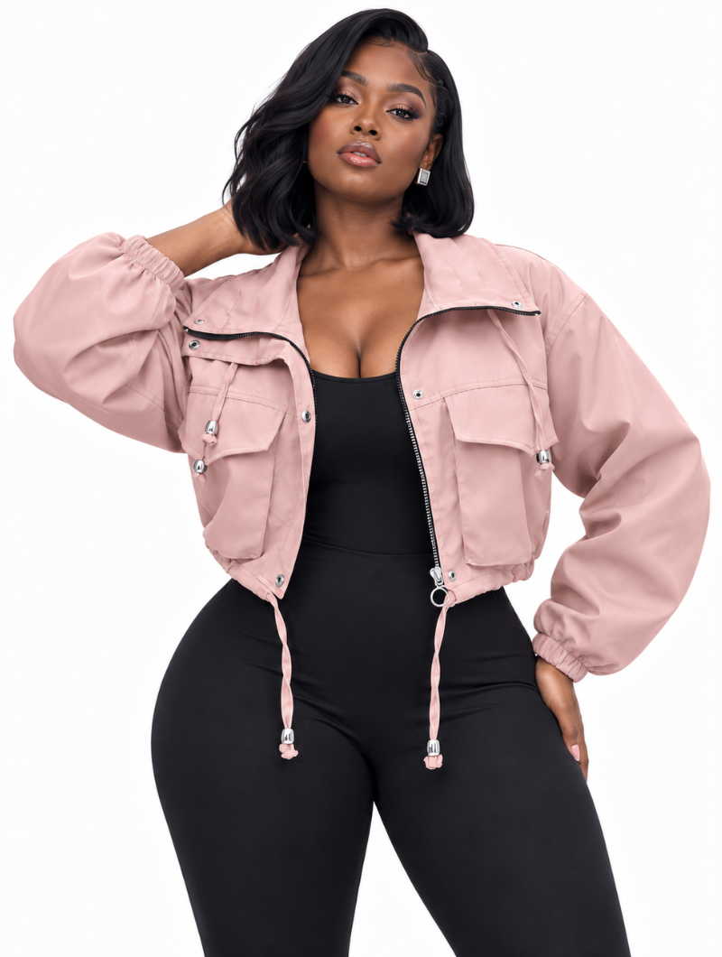 Blush Crop Cargo Jacket