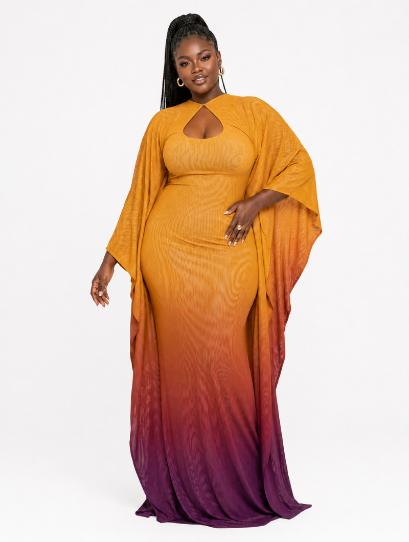 Reversible Sunset Cape Dress