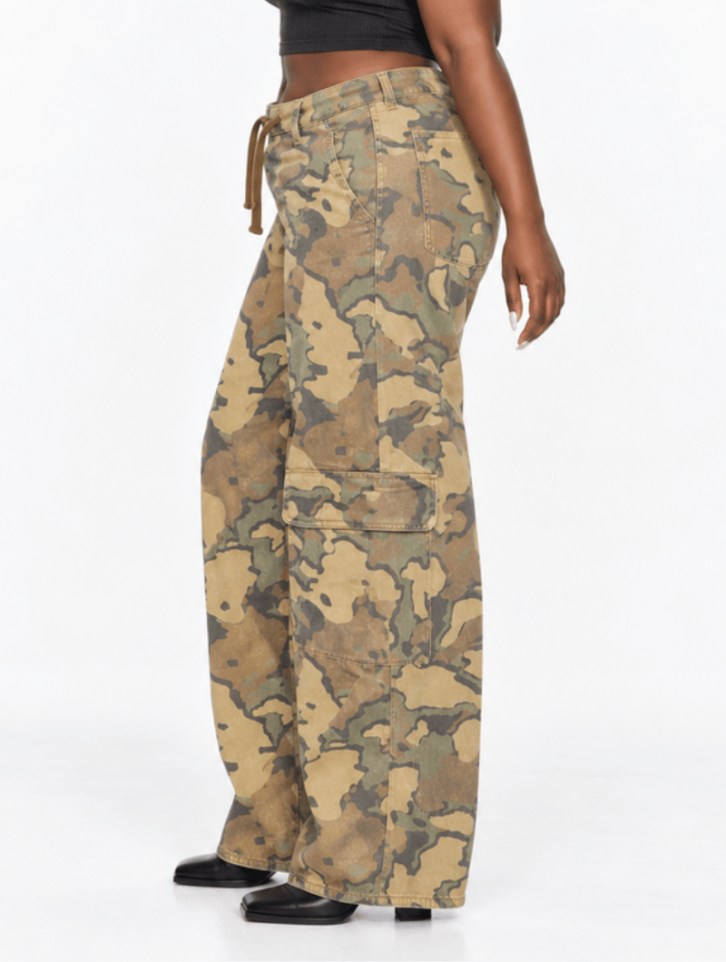 Washed Camo Baggy Cargos
