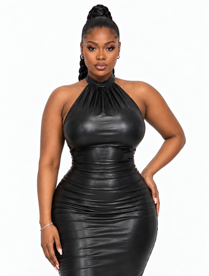 Laced Leather Midi Set