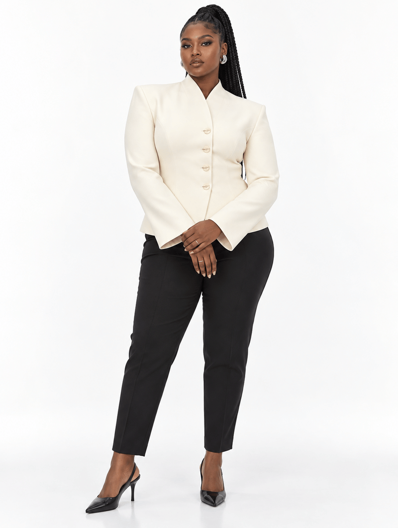 Stand Collar Hourglass Blazer