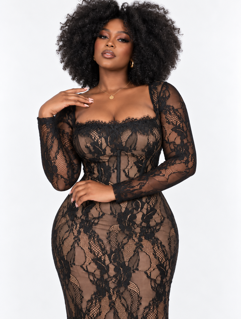 Luxe Corset Lace Dress