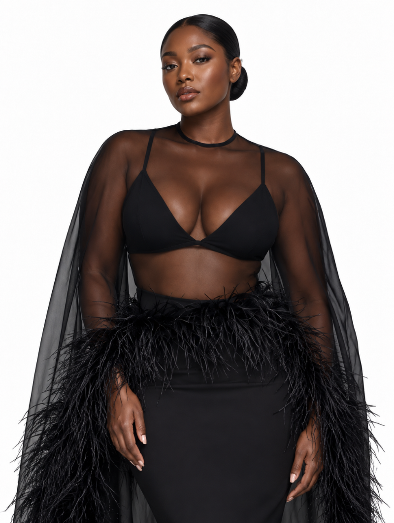 Black Swan Feather Cape