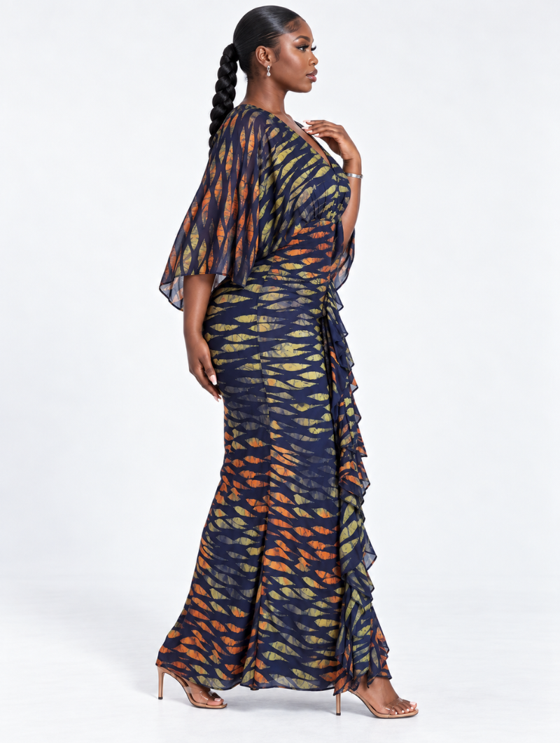 Sunset Ripple Ruffle Gown (Pre-Order)