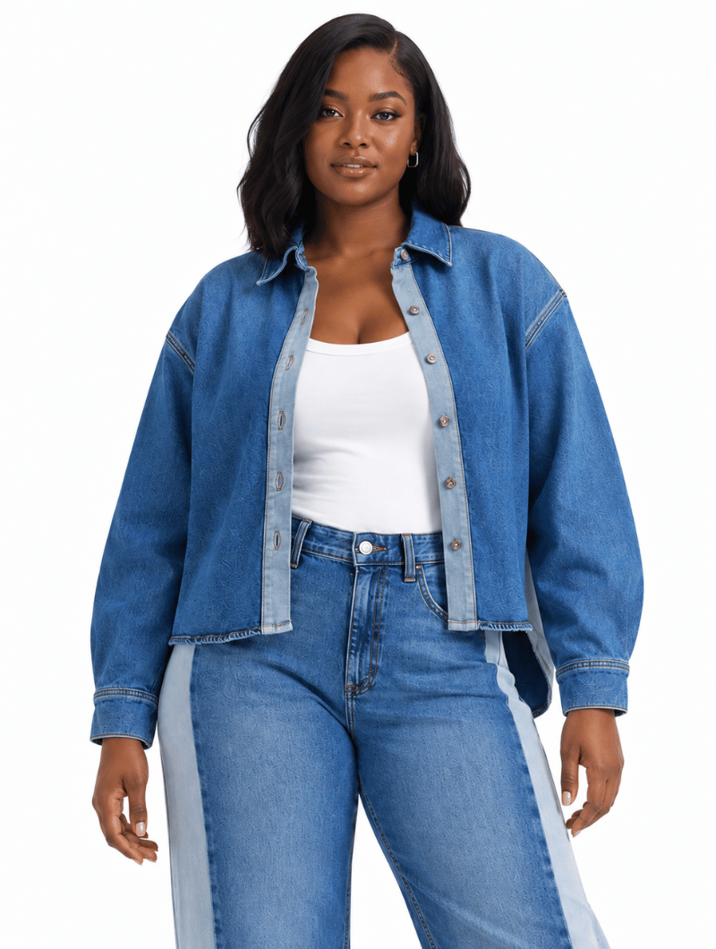 Colorblock Denim Co-ord